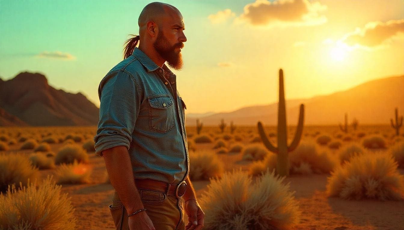 Bald man with a defined chin strap beard, emphasizing jawline structure.